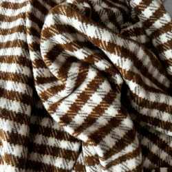 Двойно вълнено одеяло 190х220 кафяво пепит